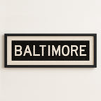 Framed Baltimore Maryland Bus Scroll
