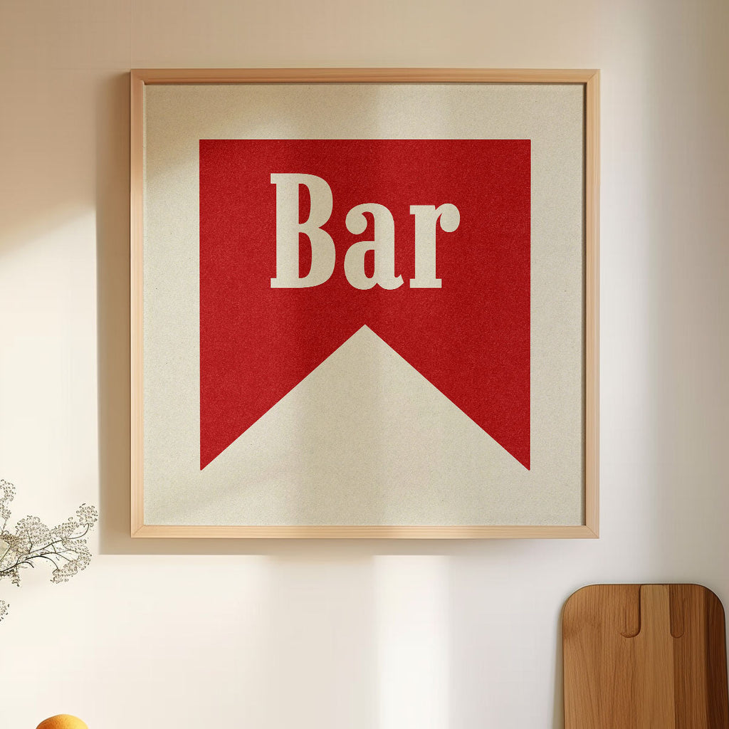 Bar Banner Tab Typography Square Art Print