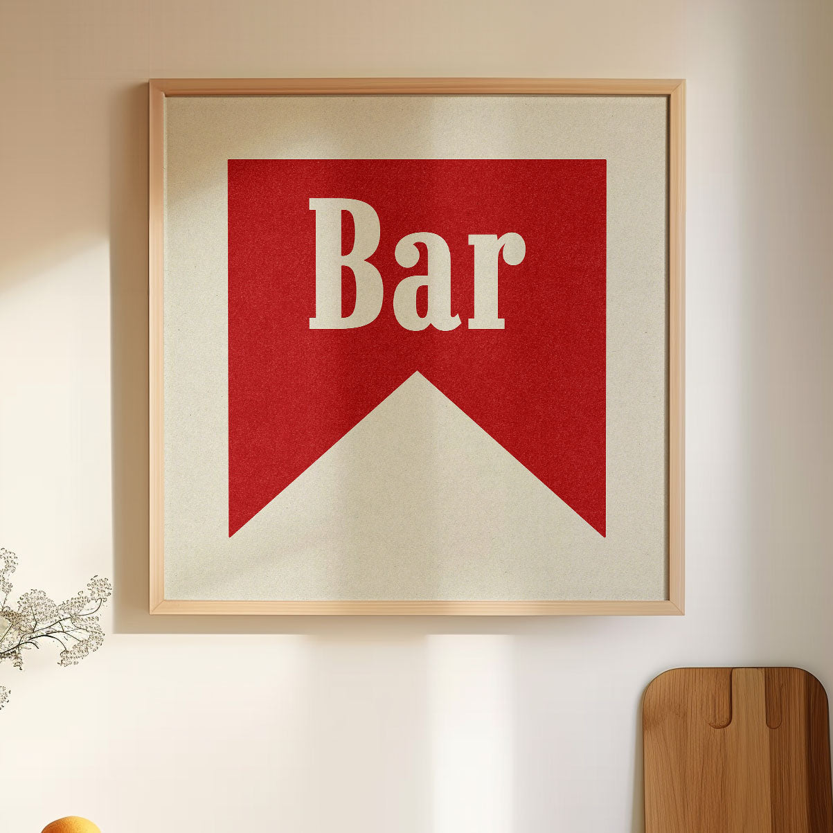 Bar Banner Tab Typography Square Art Print