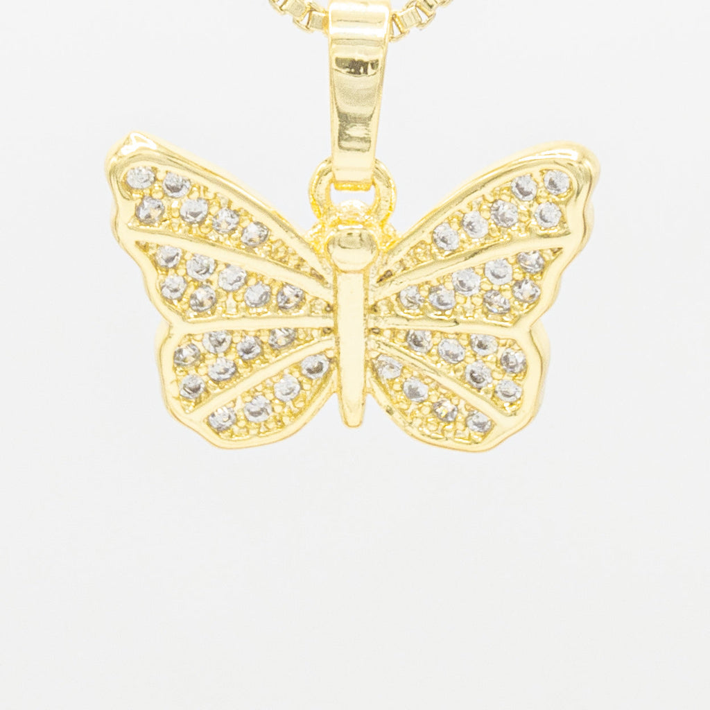 Butterfly 4 Cubic Zirconia Pendant 14K Gold Filled Women Jewelry