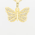 Butterfly 4 Cubic Zirconia Pendant 14K Gold Filled Women Jewelry
