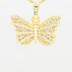 Butterfly 4 Cubic Zirconia Pendant 14K Gold Filled Women Jewelry