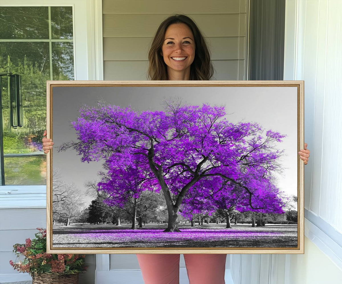 Big Purple Tree Wall Art Canvas Print
