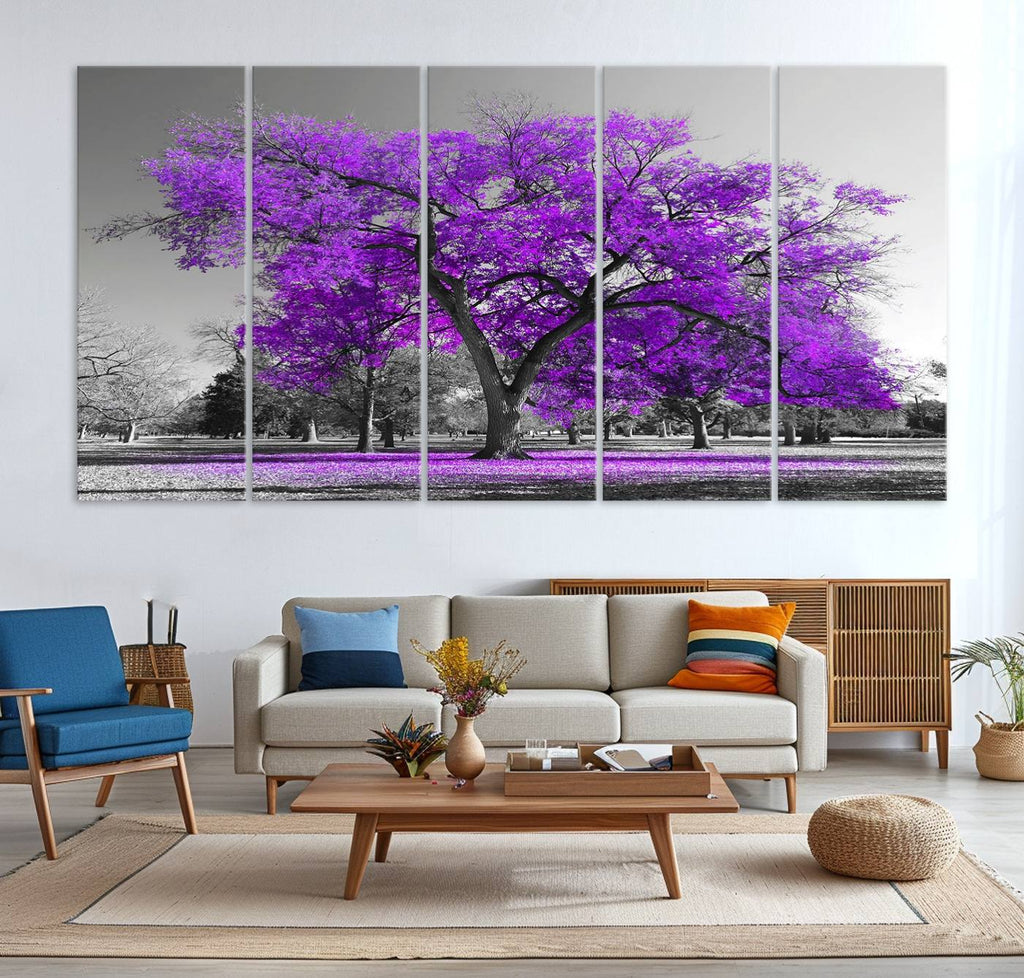 Big Purple Tree Wall Art Canvas Print