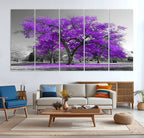 Big Purple Tree Wall Art Canvas Print