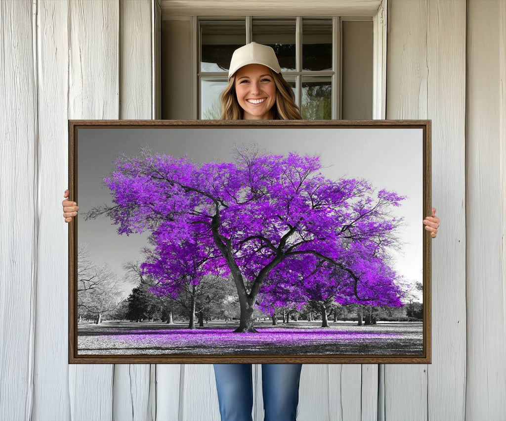 Big Purple Tree Wall Art Canvas Print