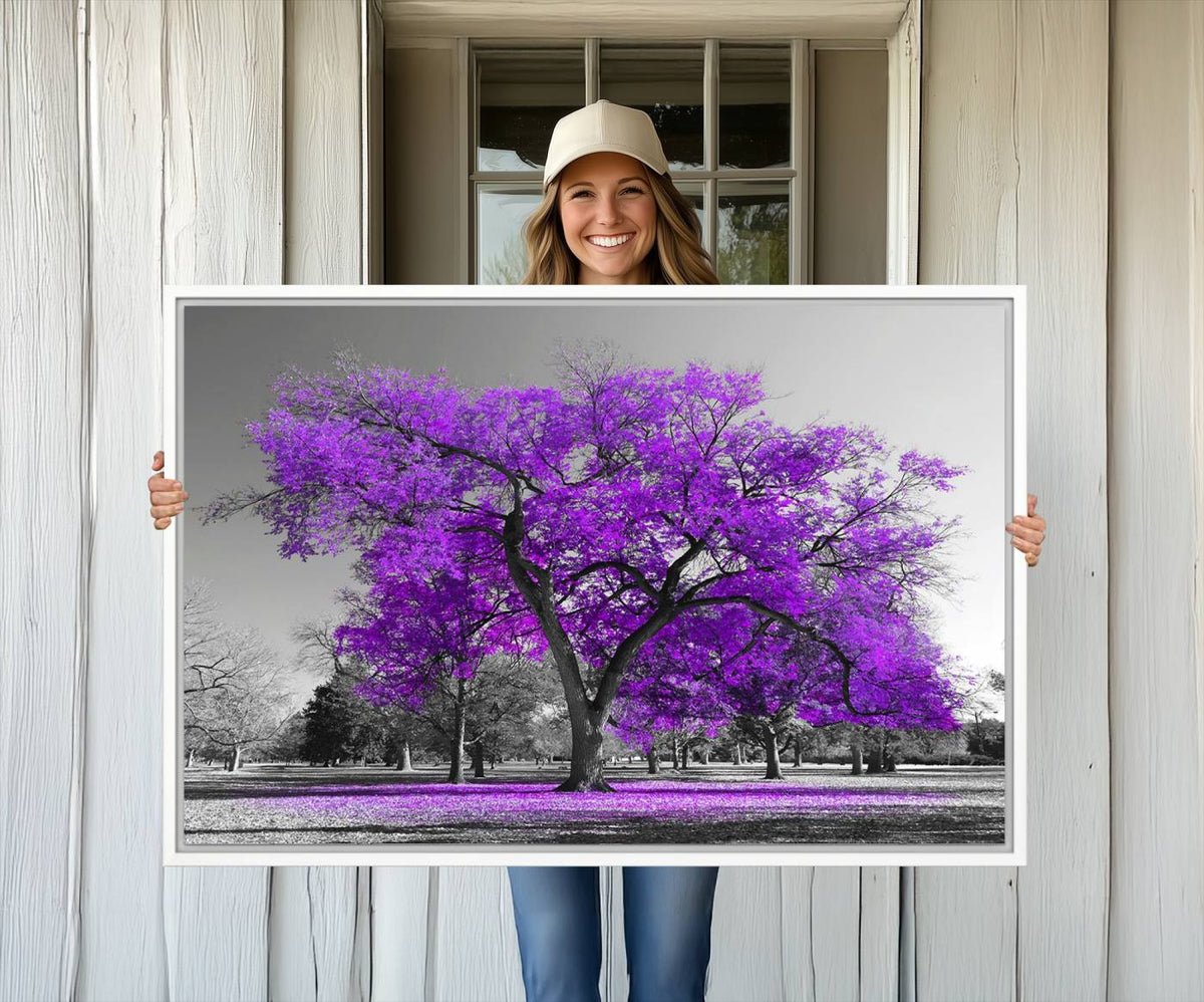Big Purple Tree Wall Art Canvas Print