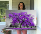 Big Purple Tree Wall Art Canvas Print