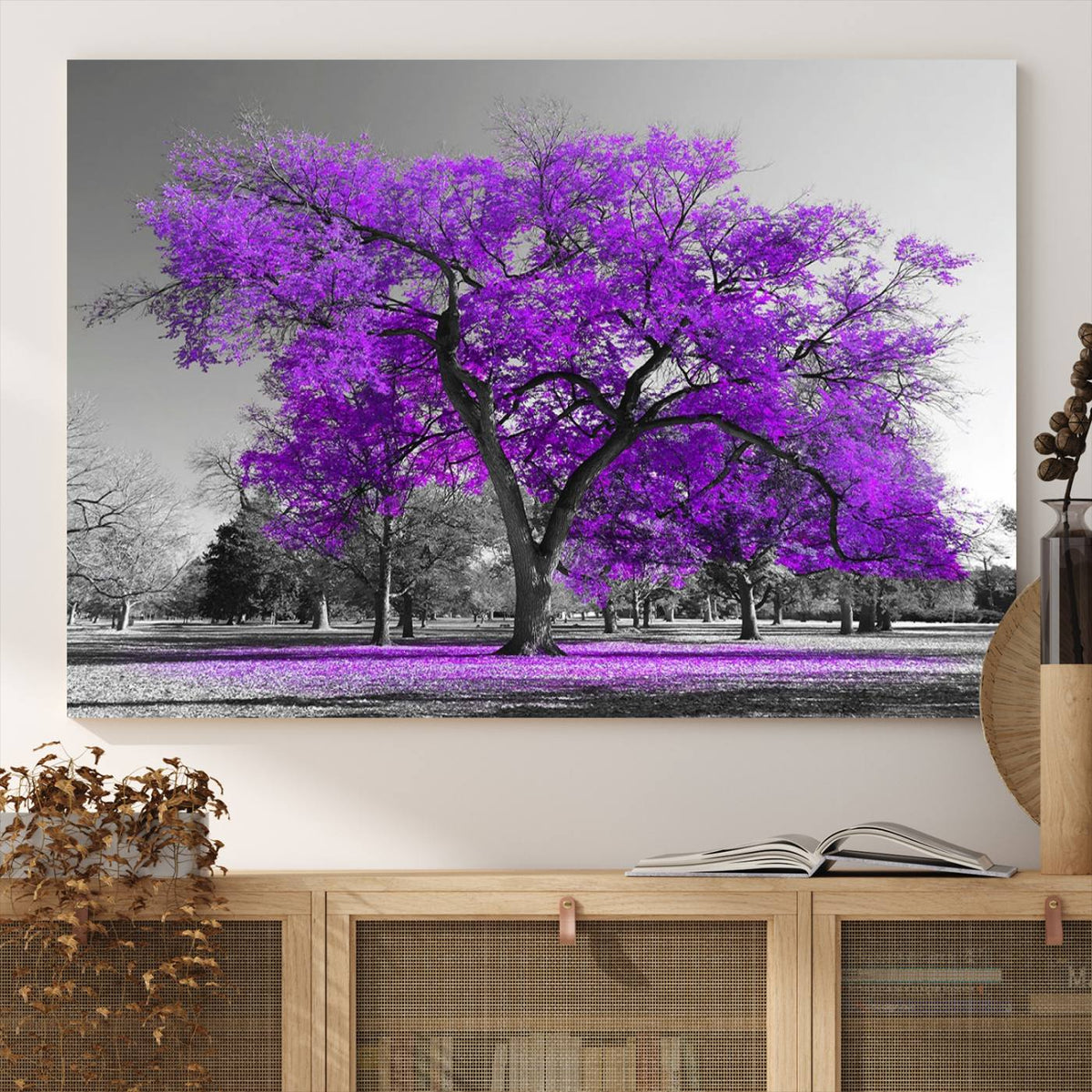 Big Purple Tree Wall Art Canvas Print