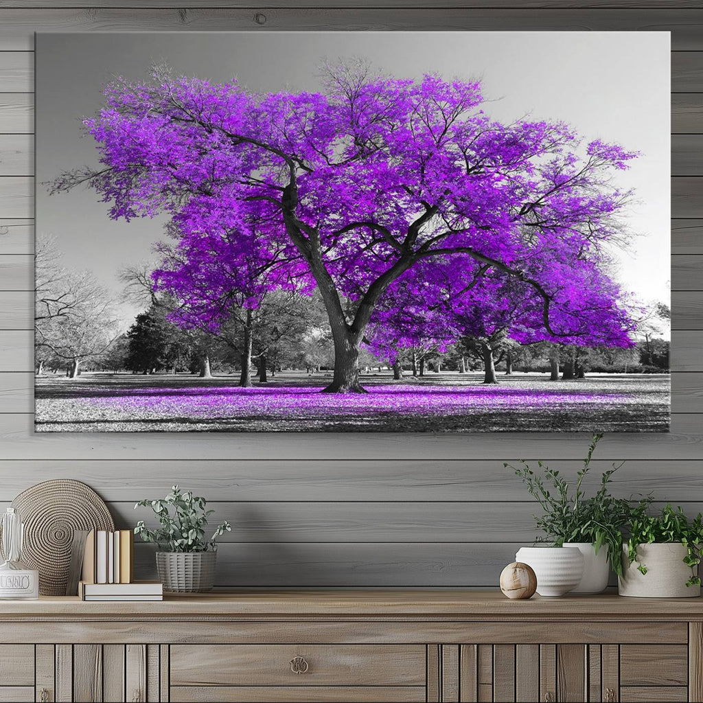 Big Purple Tree Wall Art Canvas Print