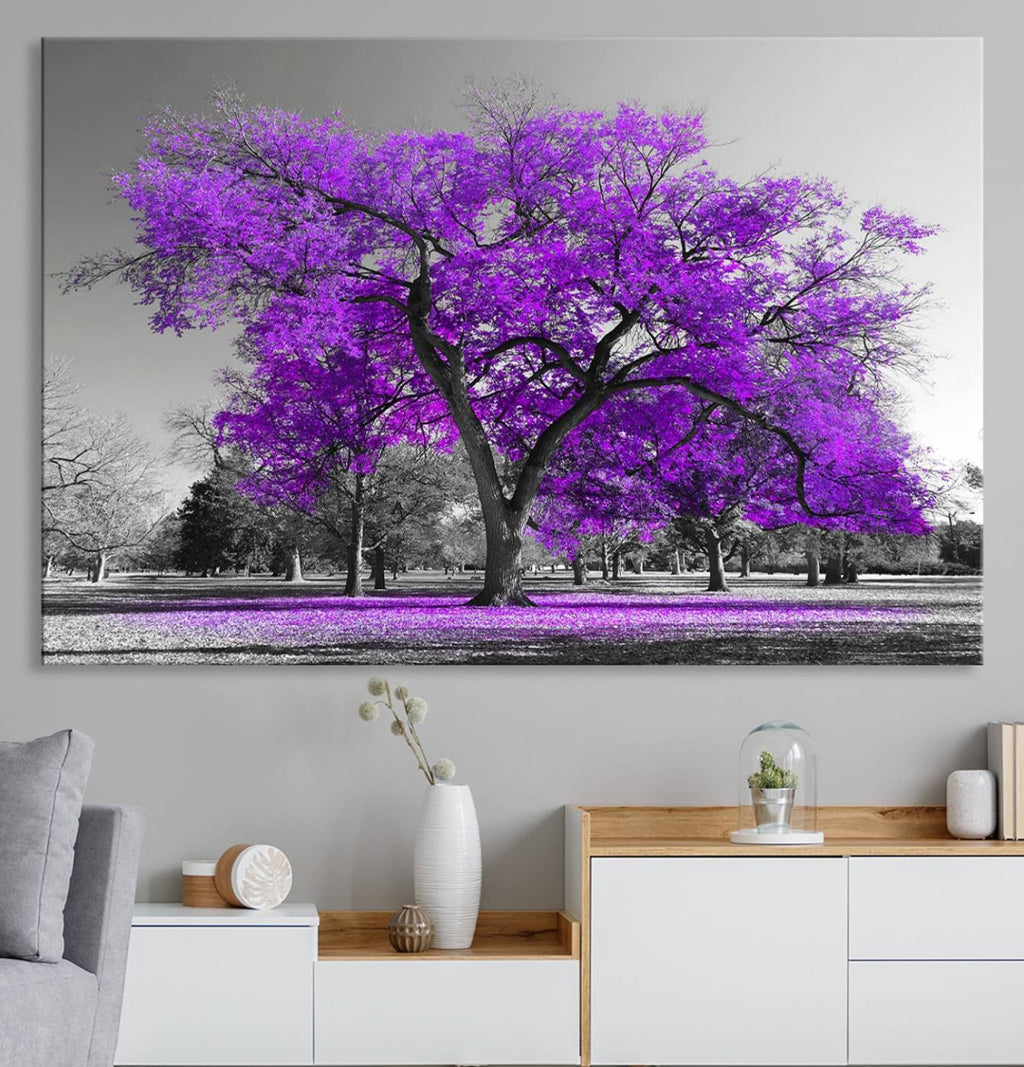 Big Purple Tree Wall Art Canvas Print