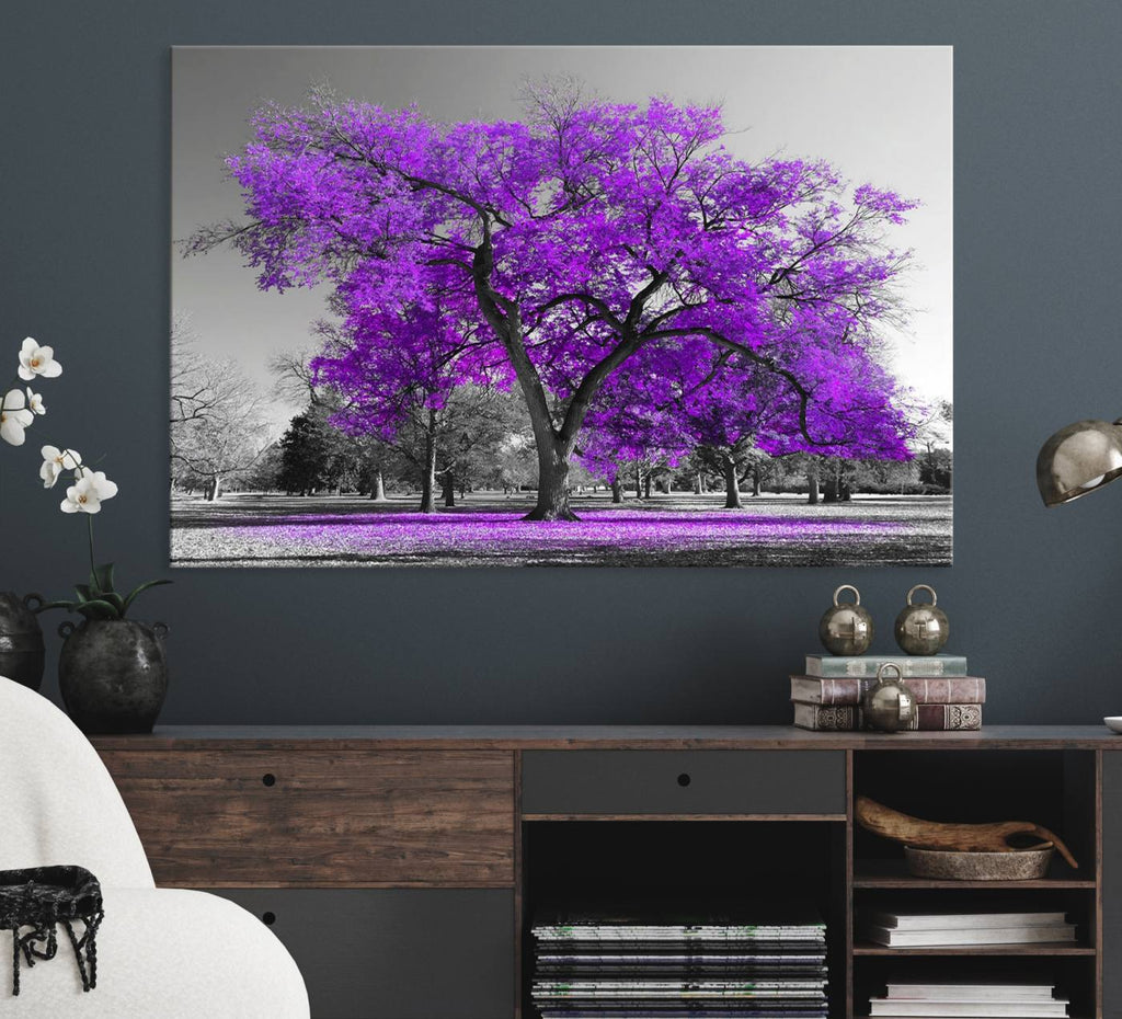 Big Purple Tree Wall Art Canvas Print
