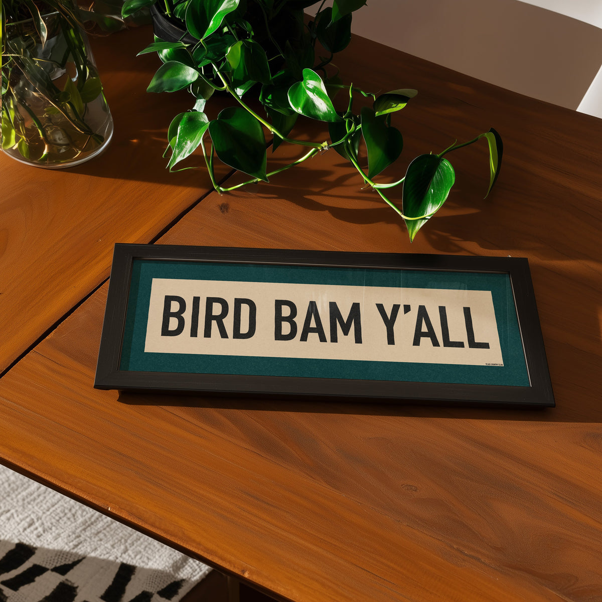 Framed Bird Bam Y'all Mahjong Art Scroll Sign