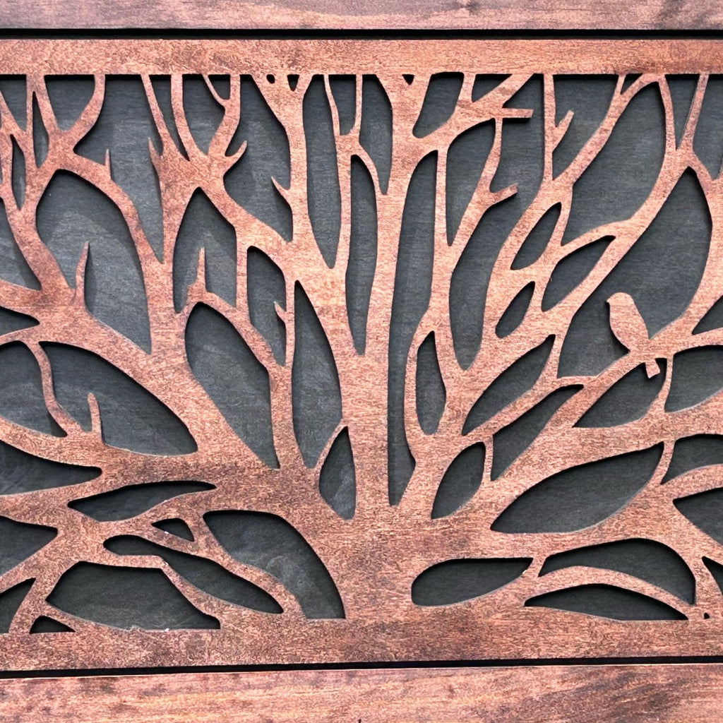 Birds in a Tree Large Hidden Gun Concealment Cabinet Secure Safe
