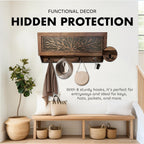 Handcrafted Birds in a Tree Large Hidden Gun Coat Rack w/ Magnetic Lock