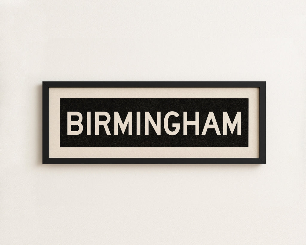 Framed Birmingham Alabama Bus Scroll