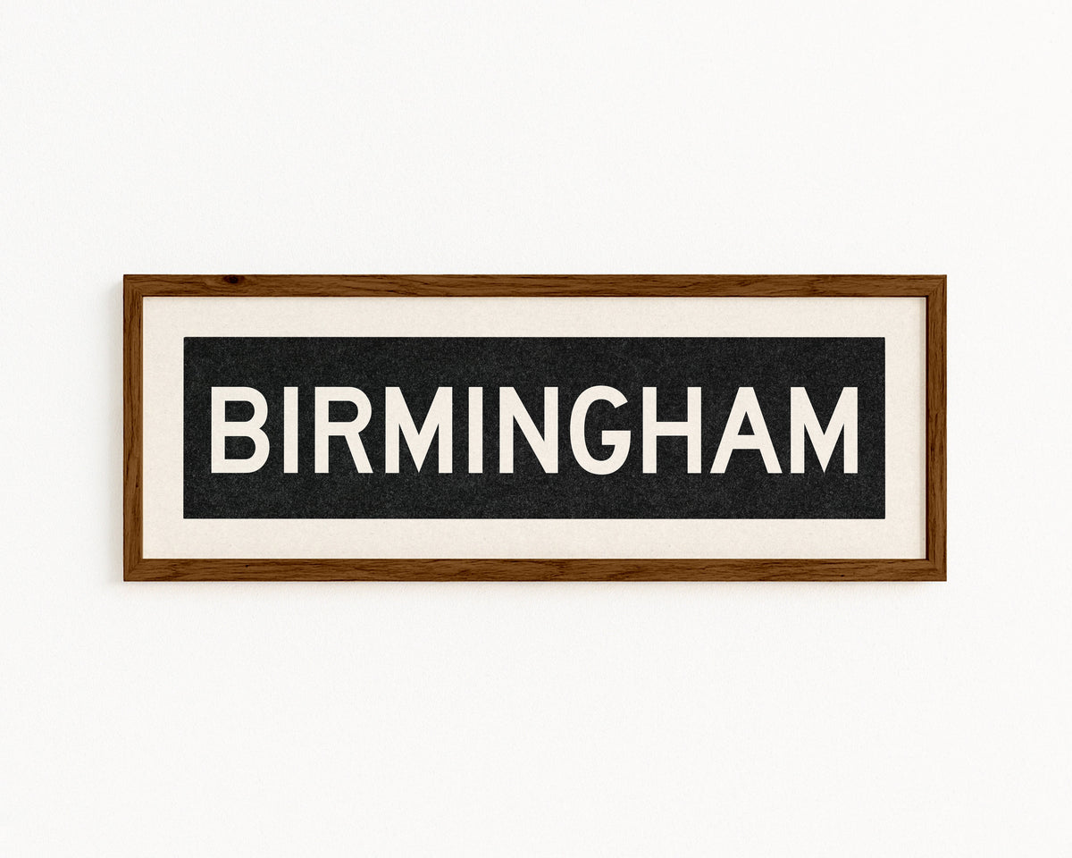 Framed Birmingham Alabama Bus Scroll