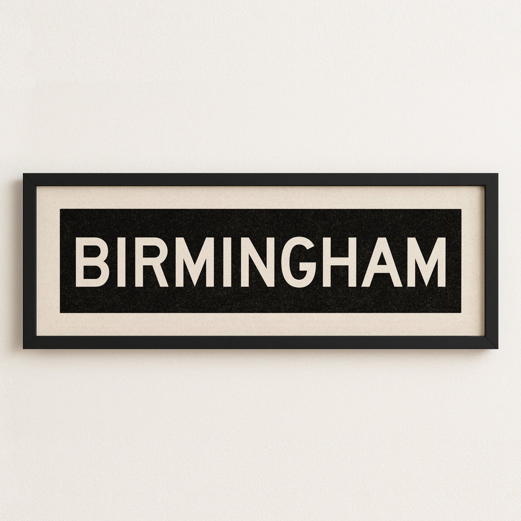 Framed Birmingham Alabama Bus Scroll