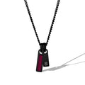 Birthstone & Initial Tag Necklace - Stealth