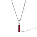 Birthstone Tag Necklace - Silver