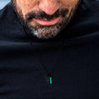 Birthstone & Initial Tag Necklace - Stealth