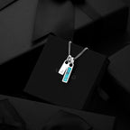 Birthstone & Initial Tag Necklace - Silver