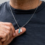 Birthstone & Initial Tag Necklace - Silver