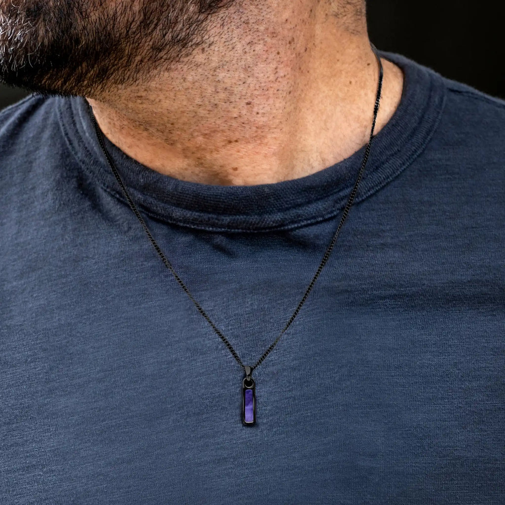 Birthstone Tag Necklace - Stealth