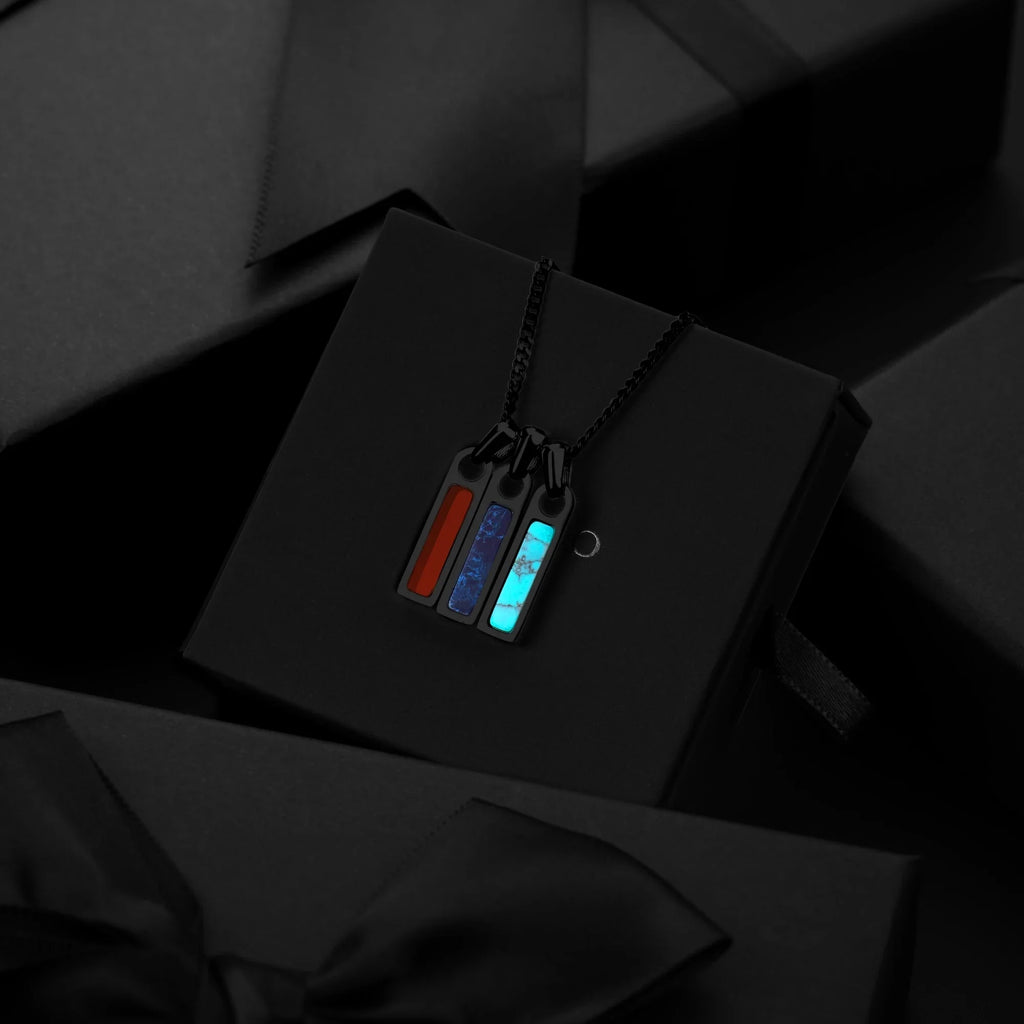 Birthstone Tag Necklace - Stealth