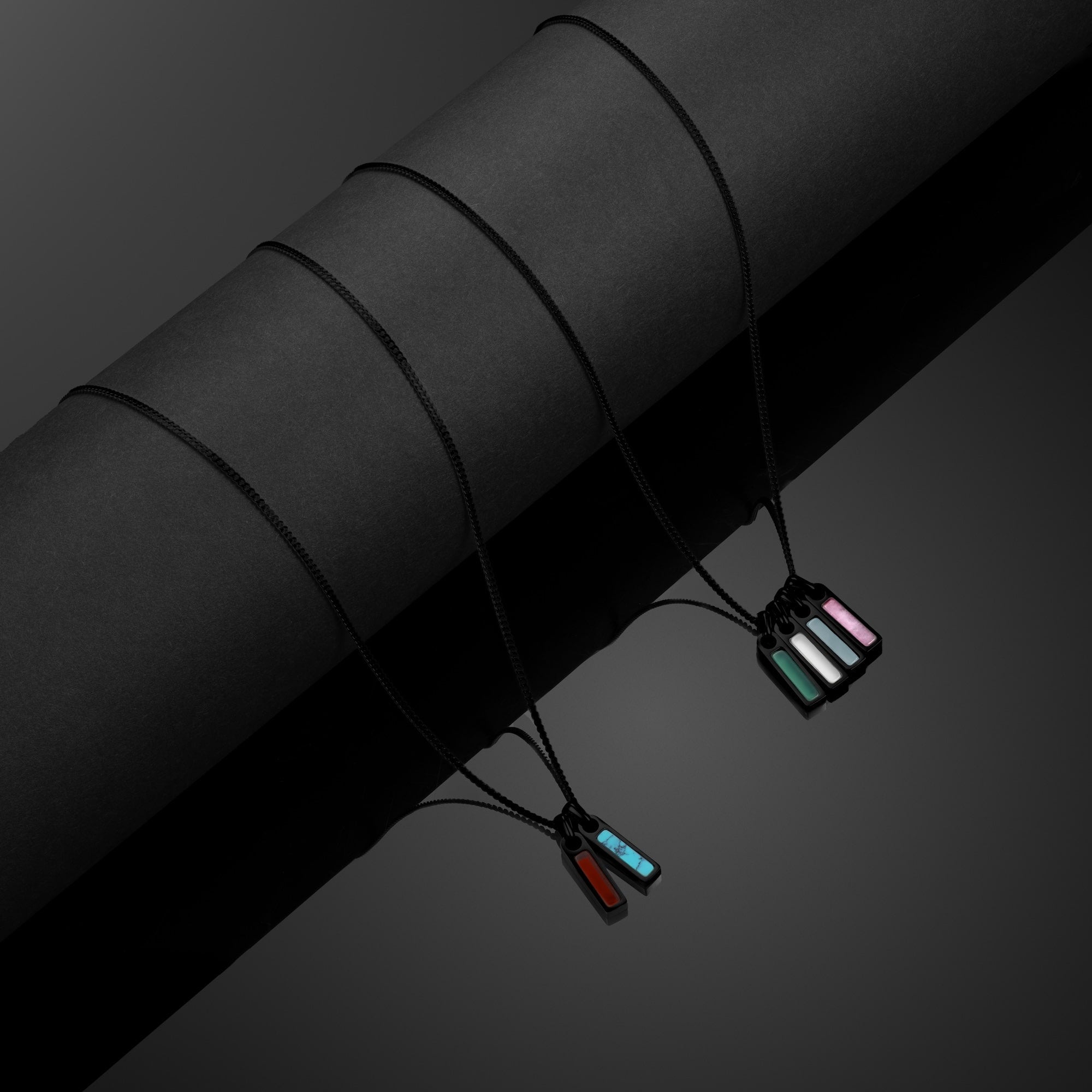 Birthstone Tag Necklace - Stealth