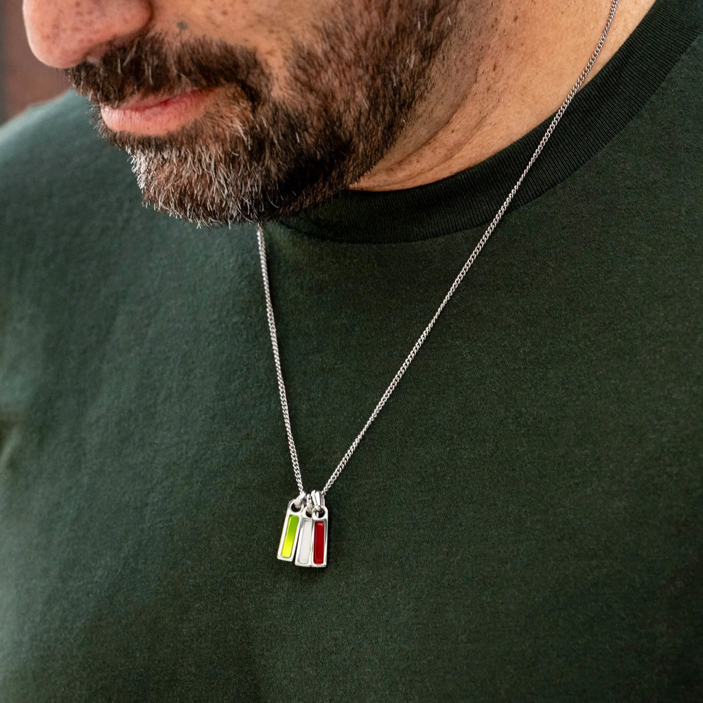 Birthstone Tag Necklace - Silver