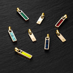 Birthstone & Initial Tag Necklace - Gold