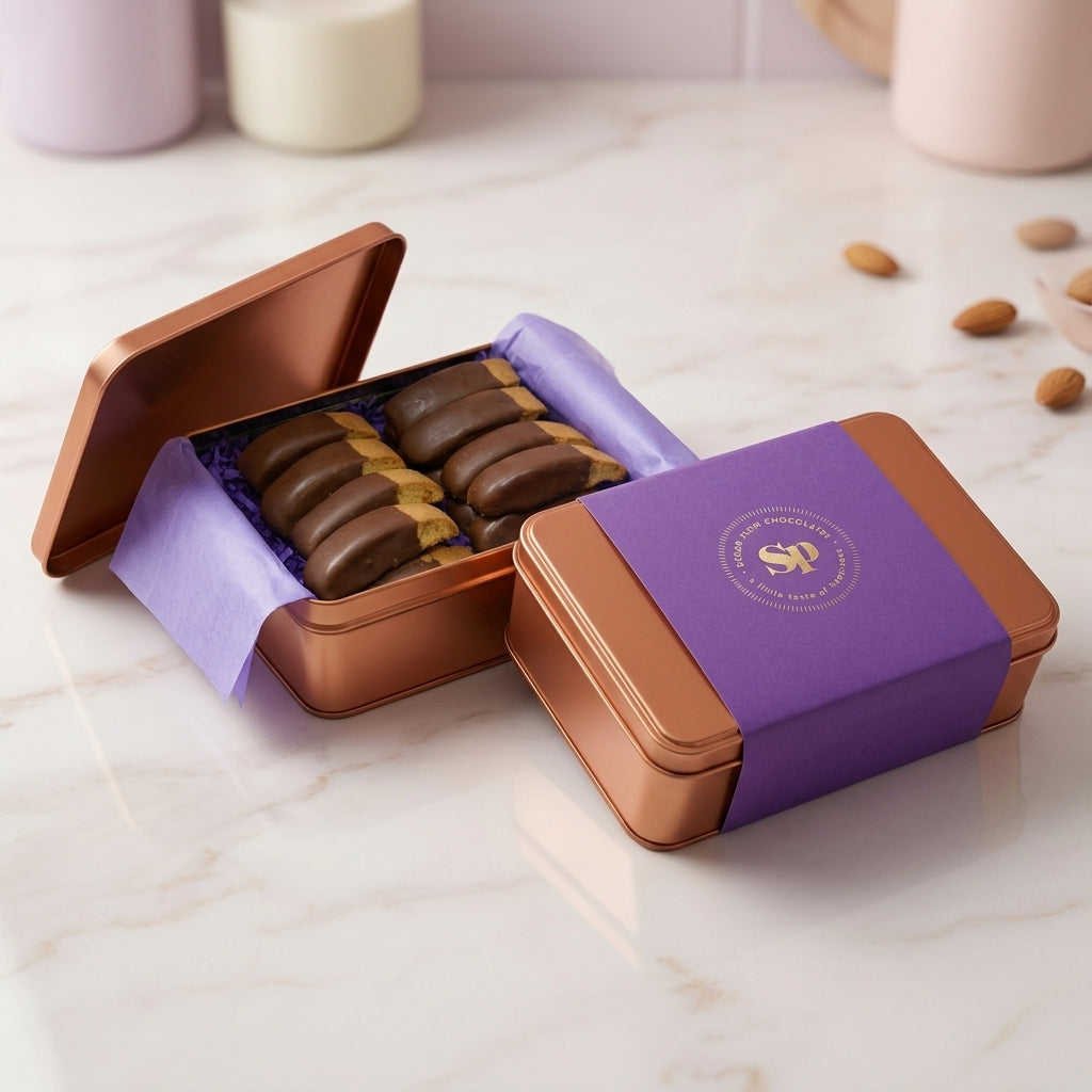 Milk Chocolate Covered Salted Caramel Biscotti Gift Tin - 16 Piece
