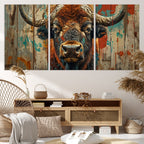 Bison Canvas Wall Art, American Buffalo Print Canvas