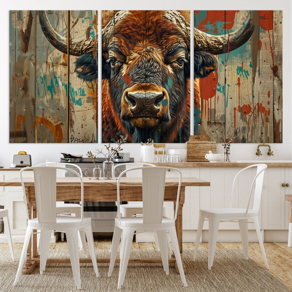 Bison Canvas Wall Art, American Buffalo Print Canvas