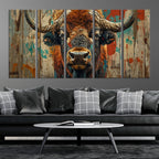 Bison Canvas Wall Art, American Buffalo Print Canvas