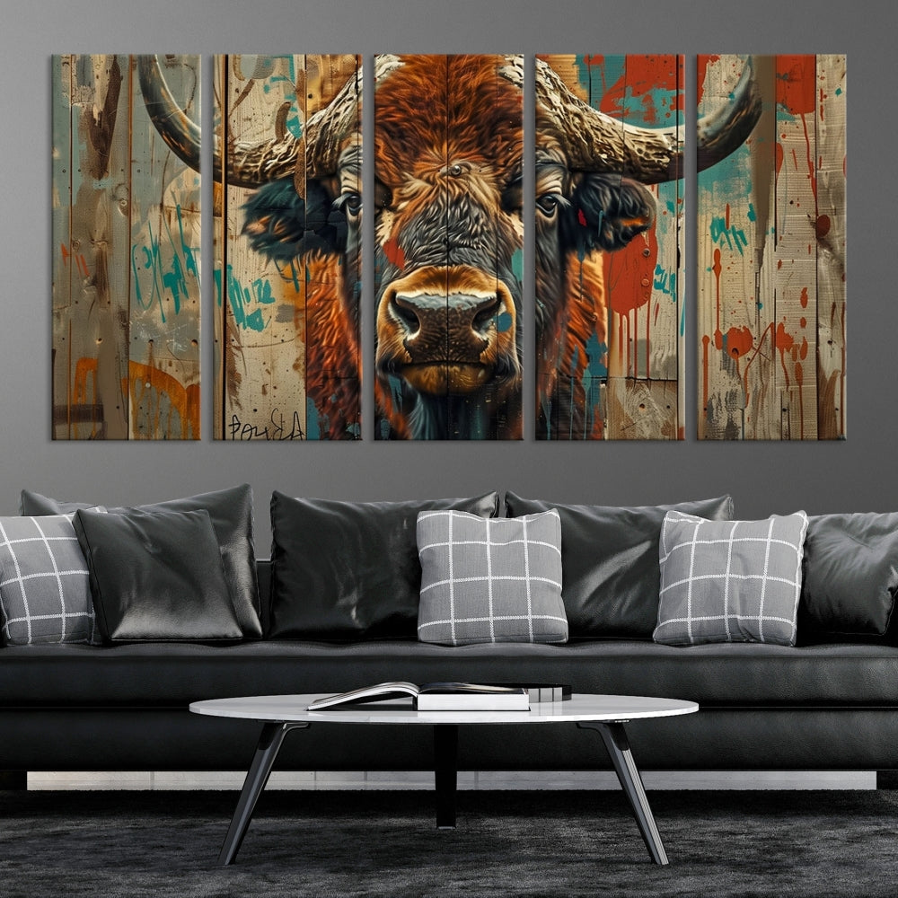 Bison Canvas Wall Art, American Buffalo Print Canvas