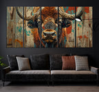 Bison Canvas Wall Art, American Buffalo Print Canvas