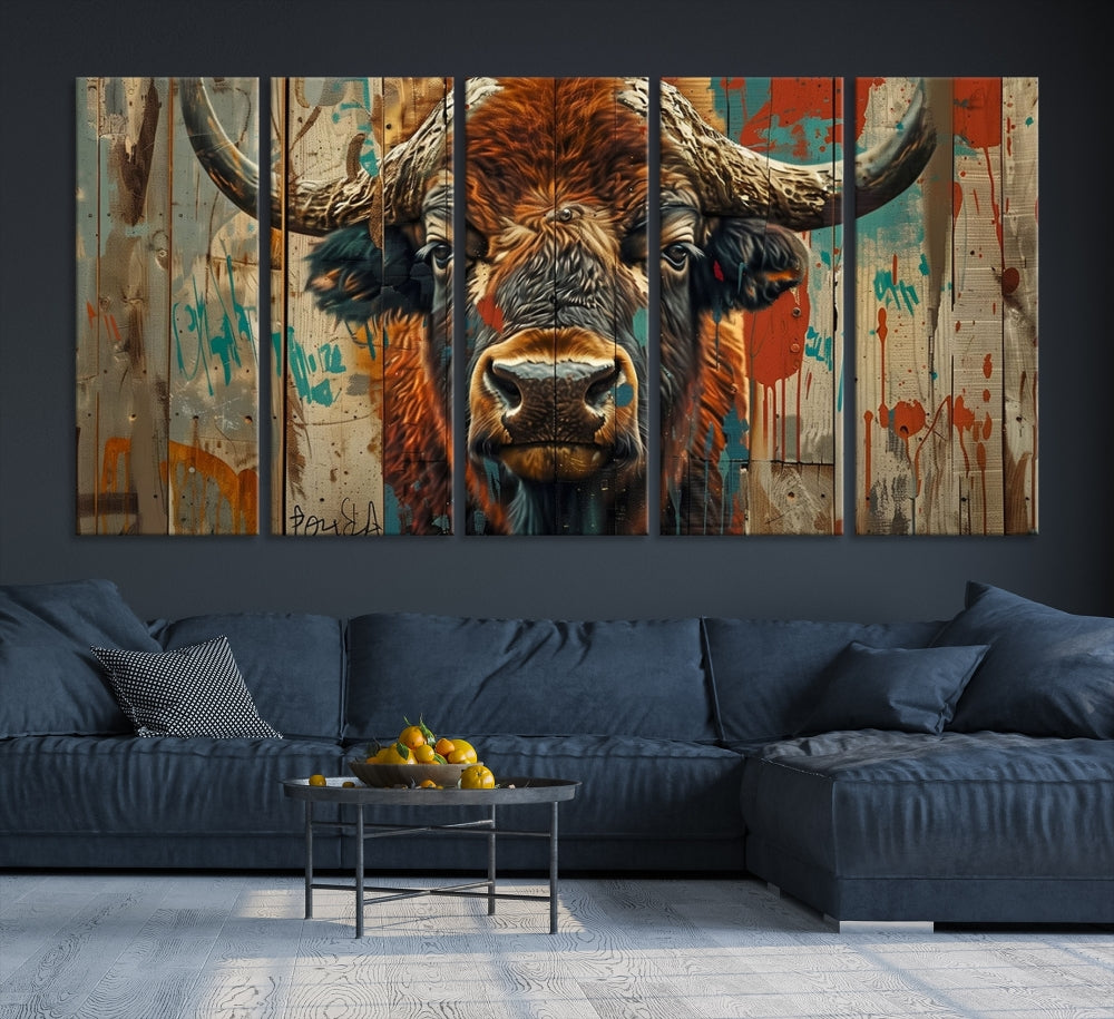 Bison Canvas Wall Art, American Buffalo Print Canvas