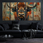 Bison Canvas Wall Art, American Buffalo Print Canvas