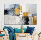 Black Orange Abstract Wall Art Canvas Print, Contemporary Canvas Print