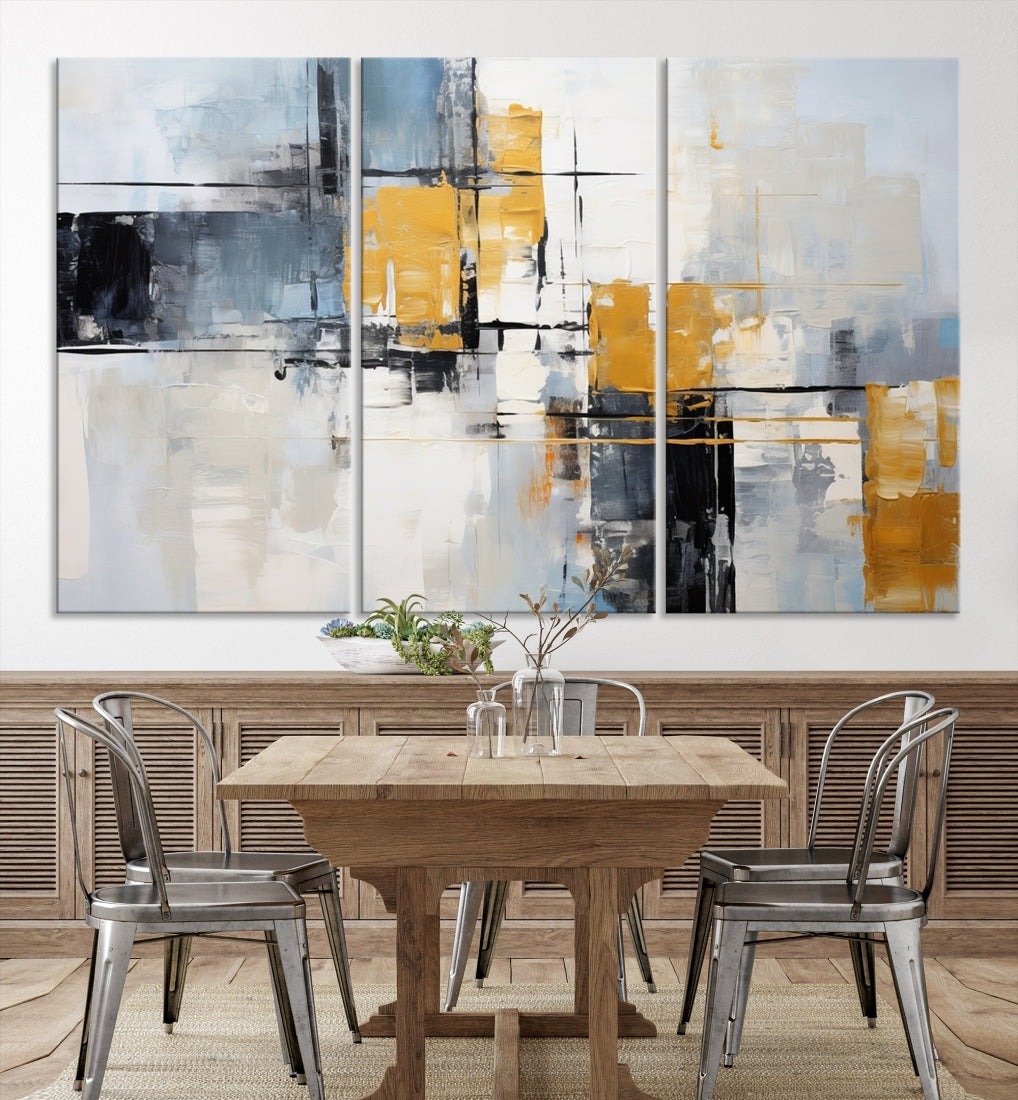 Black Orange Abstract Wall Art Canvas Print, Contemporary Canvas Print