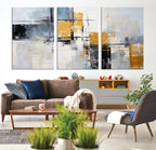 Black Orange Abstract Wall Art Canvas Print, Contemporary Canvas Print