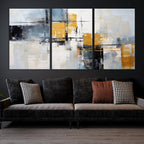 Black Orange Abstract Wall Art Canvas Print, Contemporary Canvas Print