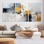 Black Orange Abstract Wall Art Canvas Print, Contemporary Canvas Print