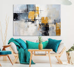 Black Orange Abstract Wall Art Canvas Print, Contemporary Canvas Print