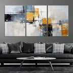 Black Orange Abstract Wall Art Canvas Print, Contemporary Canvas Print