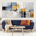 Black Orange Abstract Wall Art Canvas Print, Contemporary Canvas Print