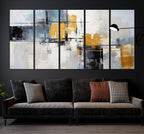 Black Orange Abstract Wall Art Canvas Print, Contemporary Canvas Print