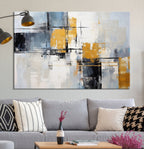 Black Orange Abstract Wall Art Canvas Print, Contemporary Canvas Print